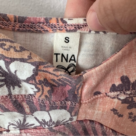 TNA by Aritzia strappy cotton floral print mini dress Size Small - Picture 5 of 8